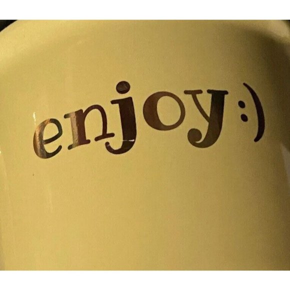 Coffee Mug Yellow Enjoy Every Moment Smile Face Gift Hot Cold Youth Adult - Picture 4 of 7
